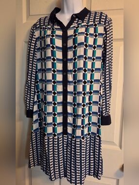 Anthropologie Maeve Geometric Print Shirt Dress Size 6
